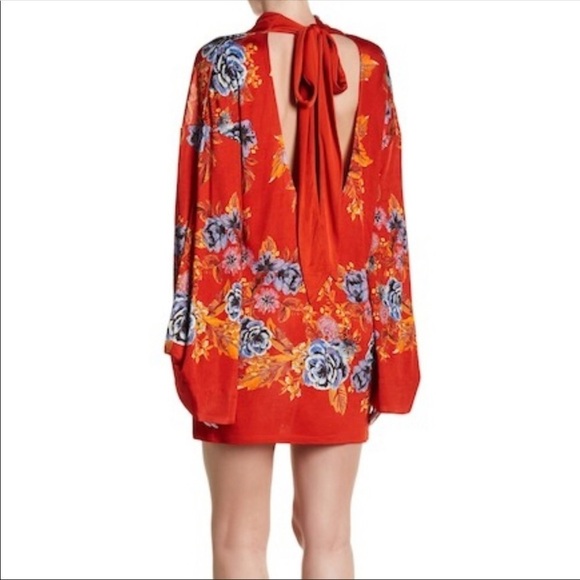 FREE PEOPLE Red Mini 2AM Mock Red Floral D… - Picture 2 of 5